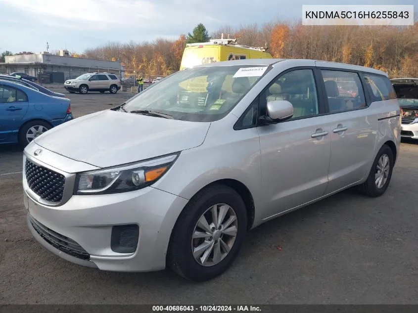 2017 Kia Sedona L VIN: KNDMA5C16H6255843 Lot: 40686043