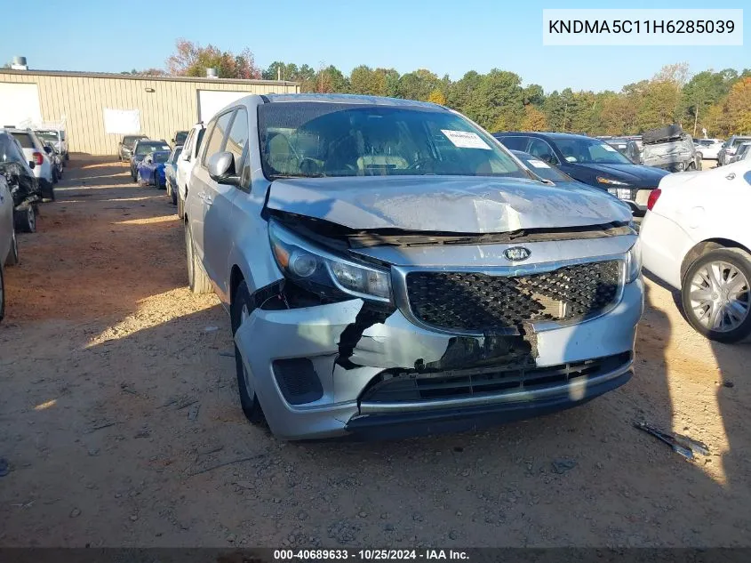 2017 Kia Sedona L VIN: KNDMA5C11H6285039 Lot: 40689633