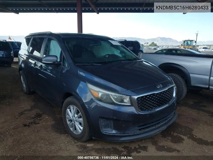 2017 Kia Sedona Lx VIN: KNDMB5C16H6280433 Lot: 40756736