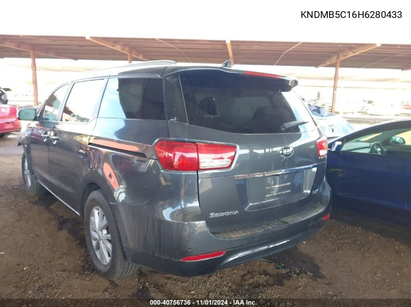 2017 Kia Sedona Lx VIN: KNDMB5C16H6280433 Lot: 40756736