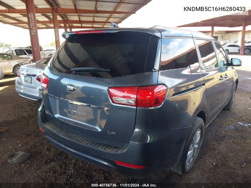 2017 Kia Sedona Lx VIN: KNDMB5C16H6280433 Lot: 40756736