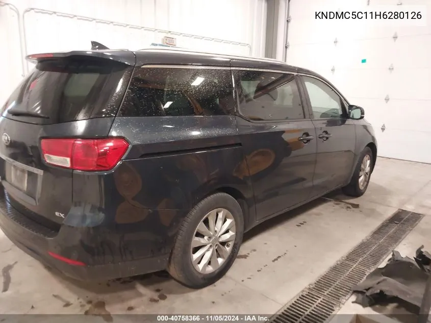 KNDMC5C11H6280126 2017 Kia Sedona Ex