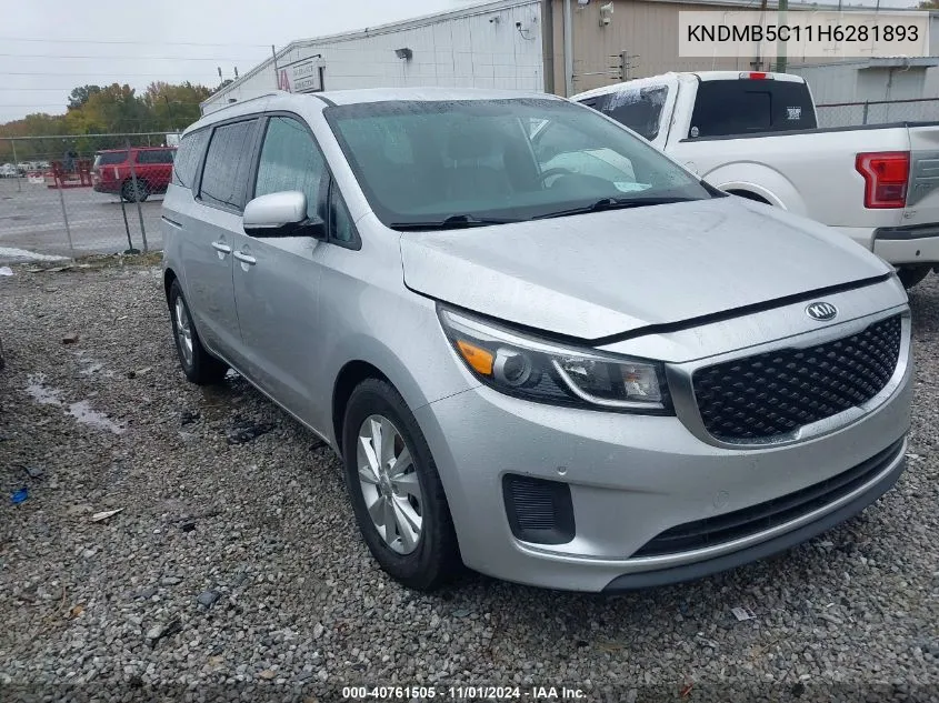 2017 Kia Sedona Lx VIN: KNDMB5C11H6281893 Lot: 40761505