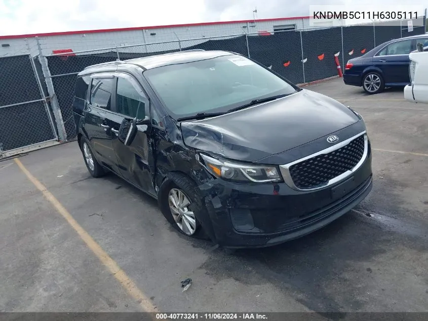 2017 Kia Sedona Lx VIN: KNDMB5C11H6305111 Lot: 40773241