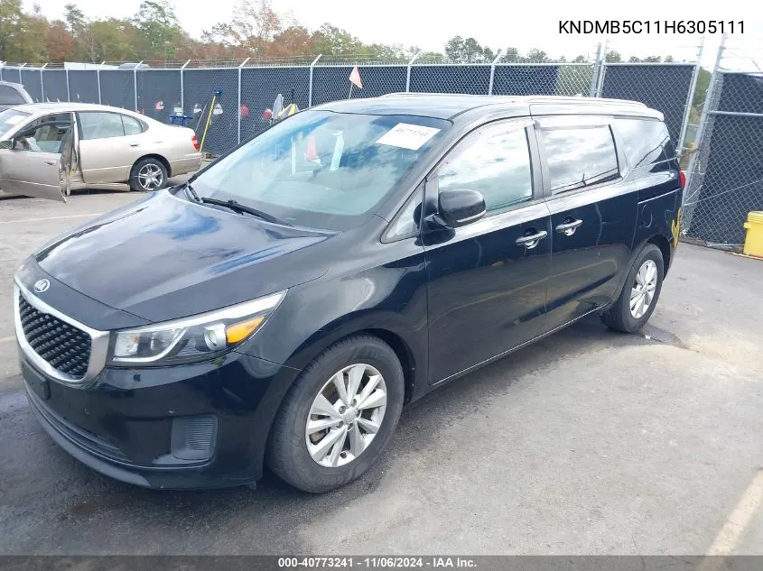 2017 Kia Sedona Lx VIN: KNDMB5C11H6305111 Lot: 40773241