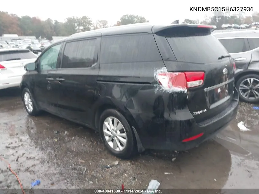 2017 Kia Sedona Lx VIN: KNDMB5C15H6327936 Lot: 40841590