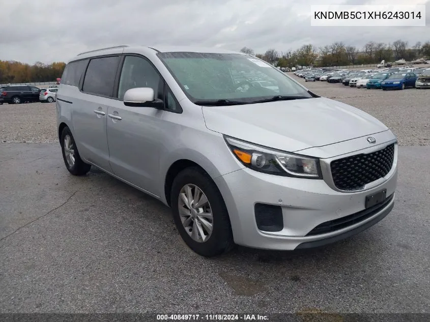 2017 Kia Sedona Lx VIN: KNDMB5C1XH6243014 Lot: 40849717