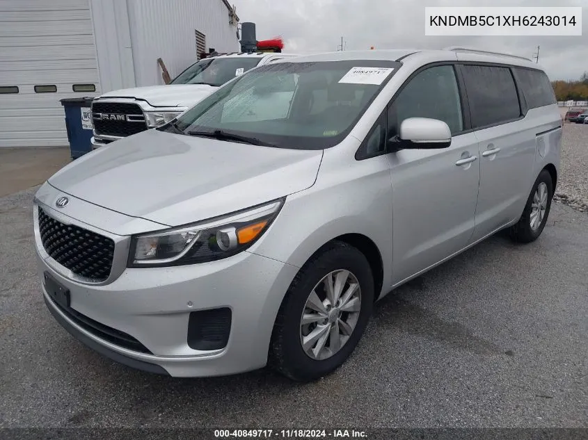 2017 Kia Sedona Lx VIN: KNDMB5C1XH6243014 Lot: 40849717