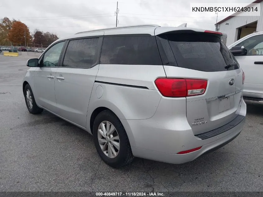 2017 Kia Sedona Lx VIN: KNDMB5C1XH6243014 Lot: 40849717