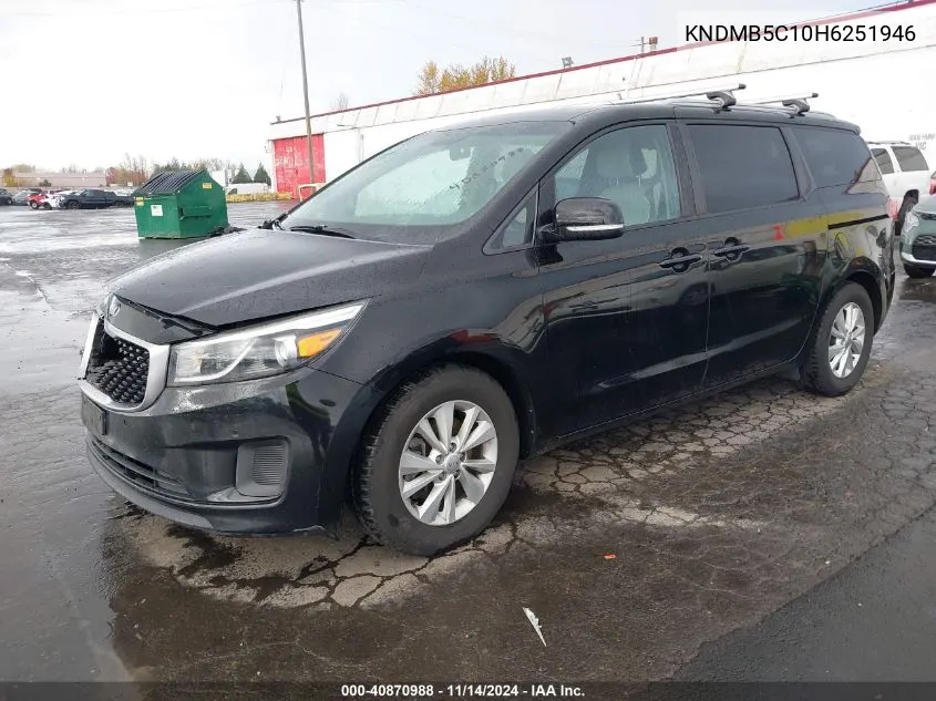 2017 Kia Sedona Lx VIN: KNDMB5C10H6251946 Lot: 40870988