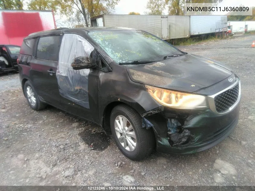 2018 Kia Sedona Lx VIN: KNDMB5C11J6360809 Lot: 12123246