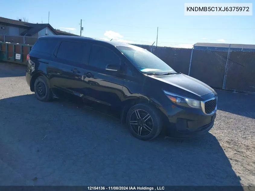 2018 Kia Sedona Lx VIN: KNDMB5C1XJ6375972 Lot: 12154136