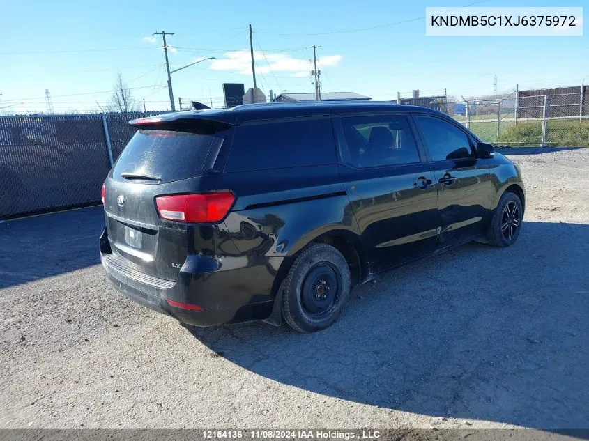 2018 Kia Sedona Lx VIN: KNDMB5C1XJ6375972 Lot: 12154136