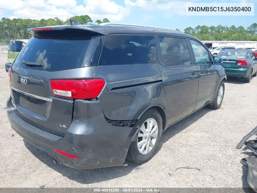 2018 Kia Sedona Lx VIN: KNDMB5C15J6350400 Lot: 40018255