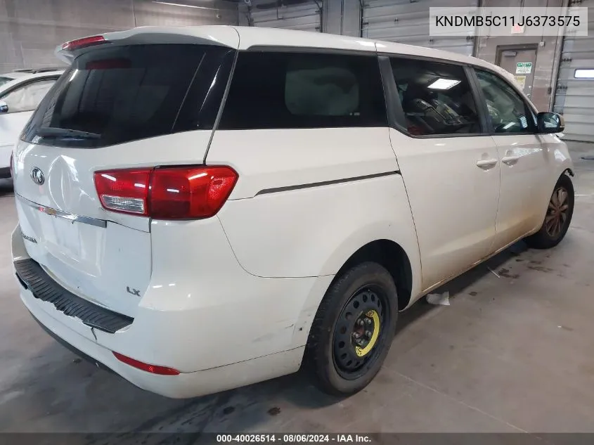 2018 Kia Sedona Lx VIN: KNDMB5C11J6373575 Lot: 40026514