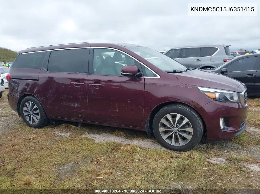 2018 Kia Sedona Ex/Sx VIN: KNDMC5C15J6351415 Lot: 40513264