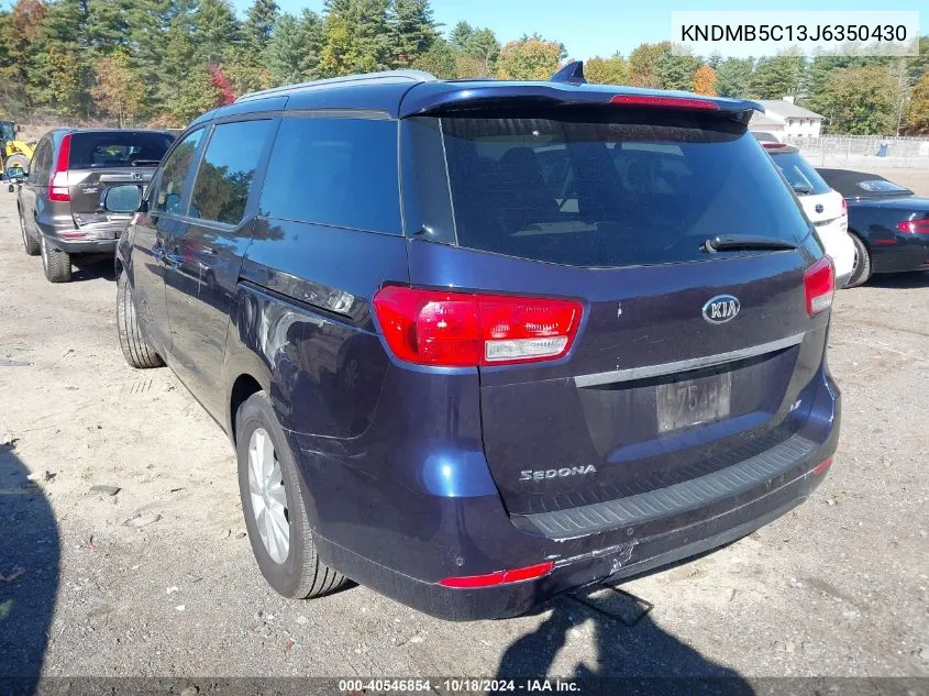 2018 Kia Sedona Lx VIN: KNDMB5C13J6350430 Lot: 40546854