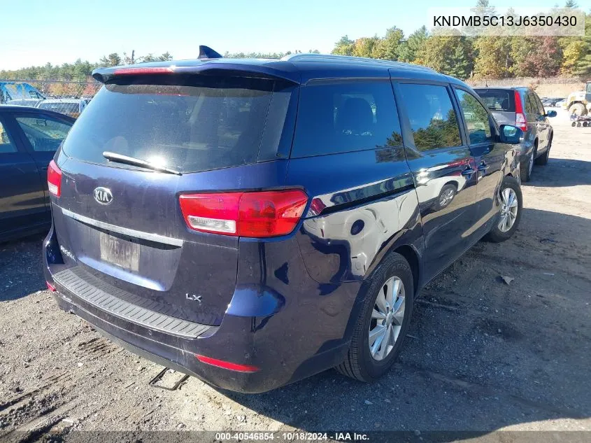 2018 Kia Sedona Lx VIN: KNDMB5C13J6350430 Lot: 40546854