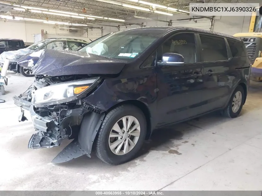 2018 Kia Sedona Lx VIN: KNDMB5C1XJ6390326 Lot: 40563955