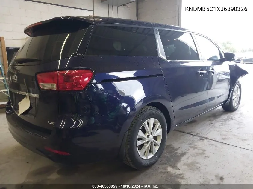 2018 Kia Sedona Lx VIN: KNDMB5C1XJ6390326 Lot: 40563955