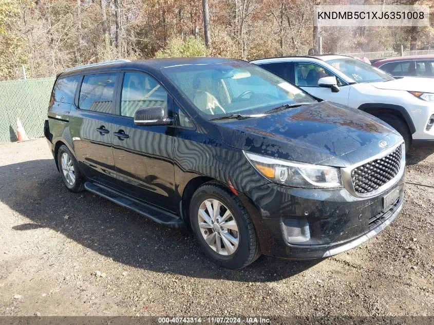 2018 Kia Sedona Lx VIN: KNDMB5C1XJ6351008 Lot: 40743314