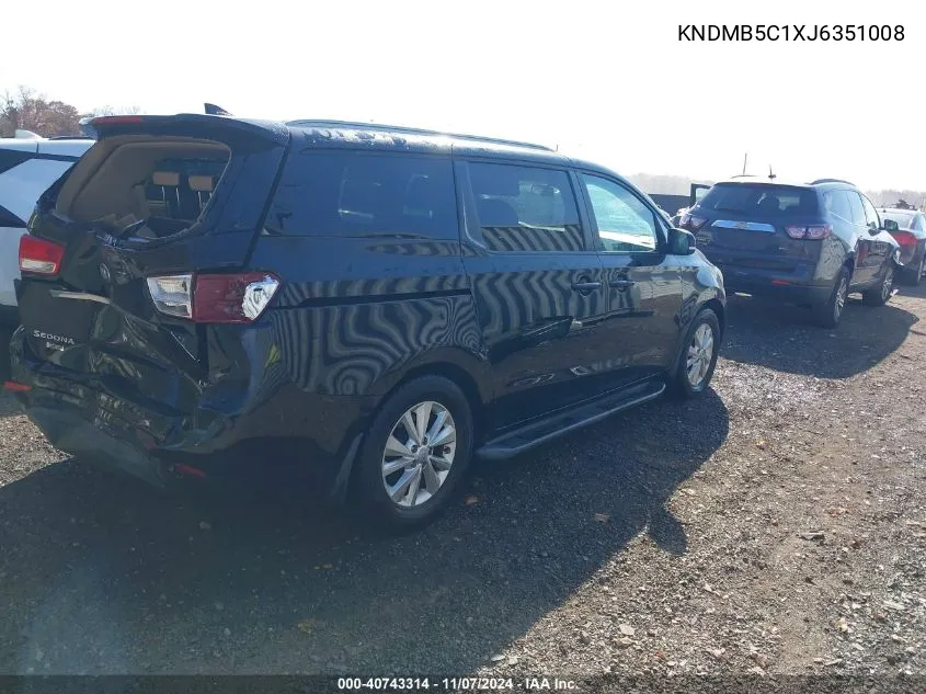 2018 Kia Sedona Lx VIN: KNDMB5C1XJ6351008 Lot: 40743314