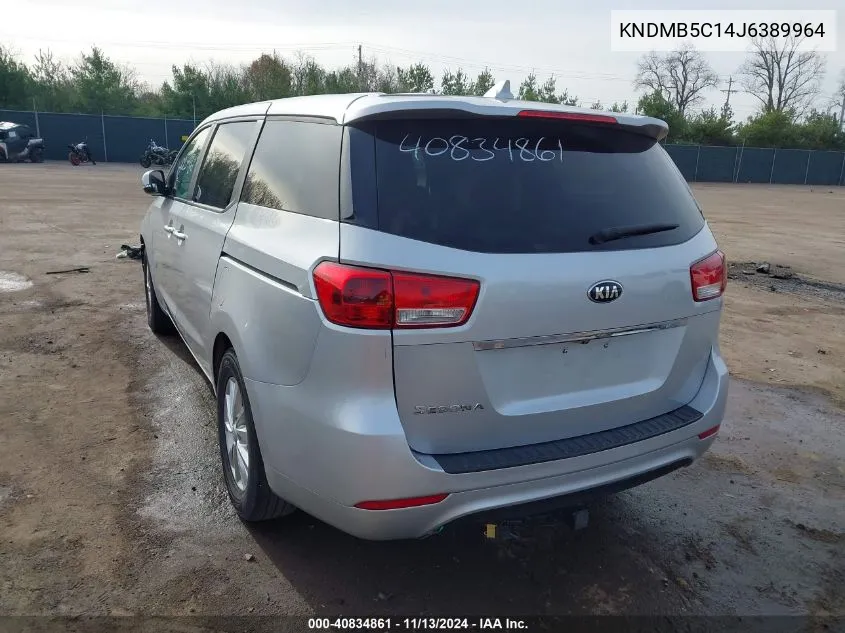 2018 Kia Sedona Lx VIN: KNDMB5C14J6389964 Lot: 40834861