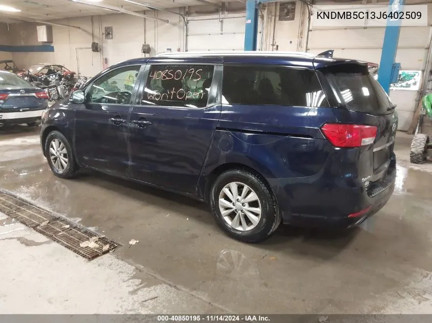 2018 Kia Sedona Lx VIN: KNDMB5C13J6402509 Lot: 40850195