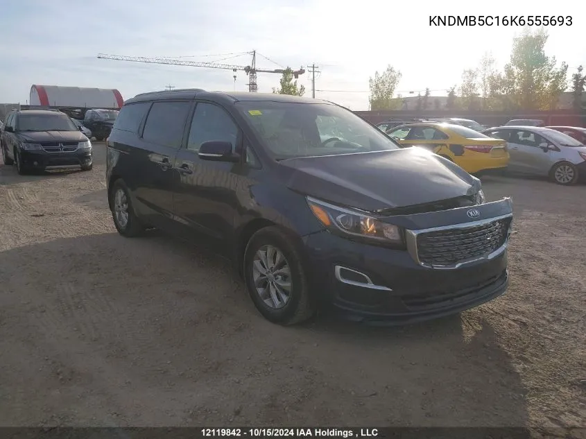 2019 Kia Sedona VIN: KNDMB5C16K6555693 Lot: 12119842