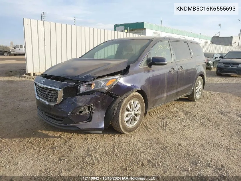 2019 Kia Sedona VIN: KNDMB5C16K6555693 Lot: 12119842