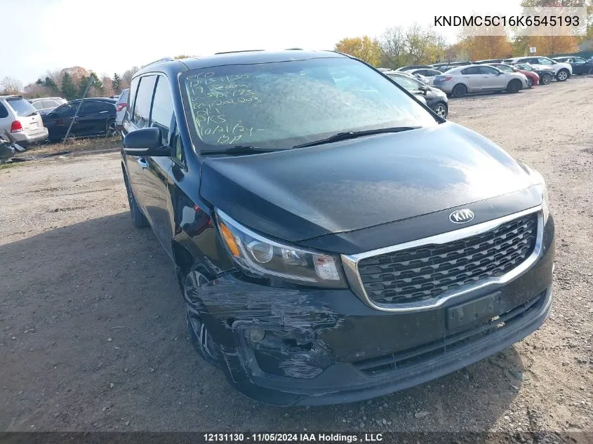 2019 Kia Sedona Sx VIN: KNDMC5C16K6545193 Lot: 12131130