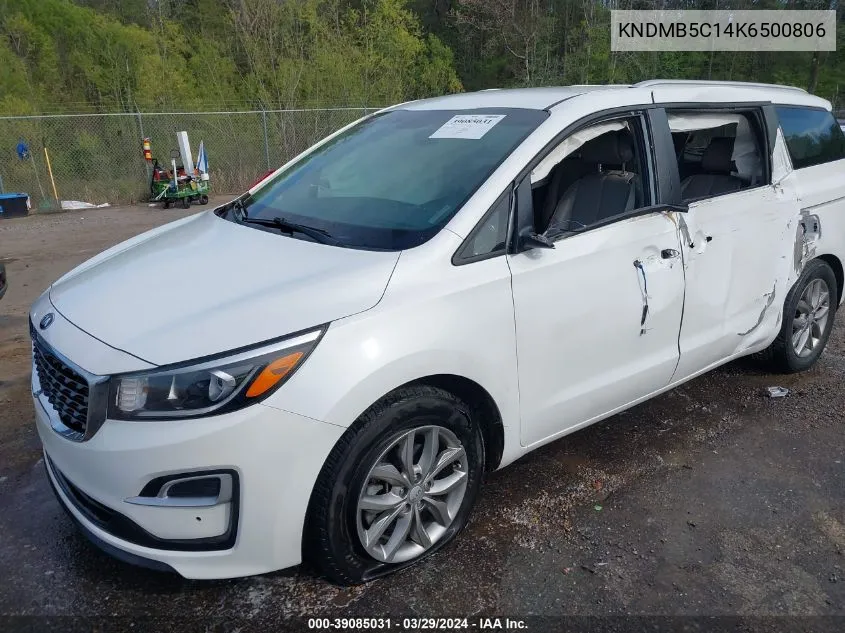 2019 Kia Sedona Ex VIN: KNDMB5C14K6500806 Lot: 39085031