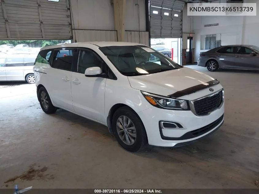 2019 Kia Sedona Lx VIN: KNDMB5C13K6513739 Lot: 39720116