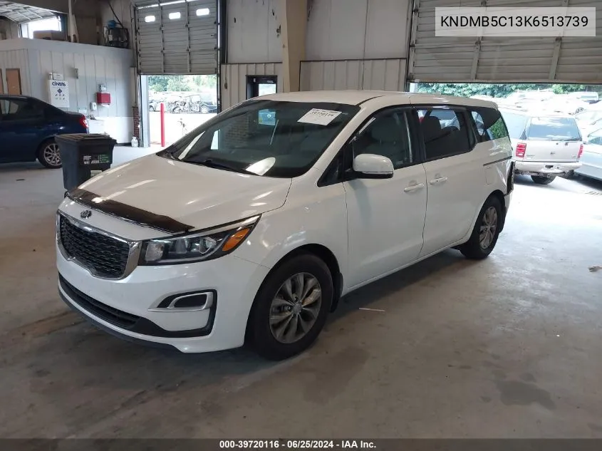 2019 Kia Sedona Lx VIN: KNDMB5C13K6513739 Lot: 39720116