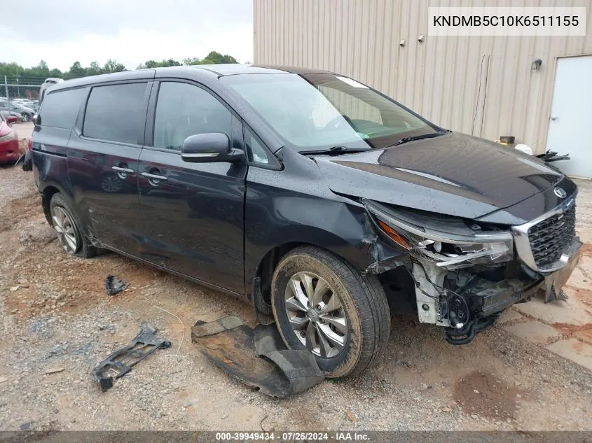 KNDMB5C10K6511155 2019 Kia Sedona Lx