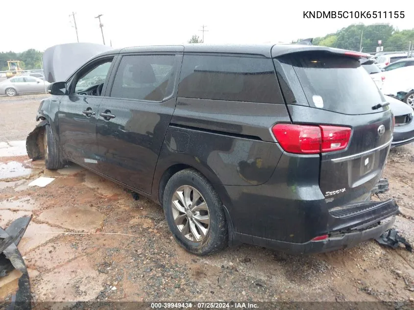 KNDMB5C10K6511155 2019 Kia Sedona Lx