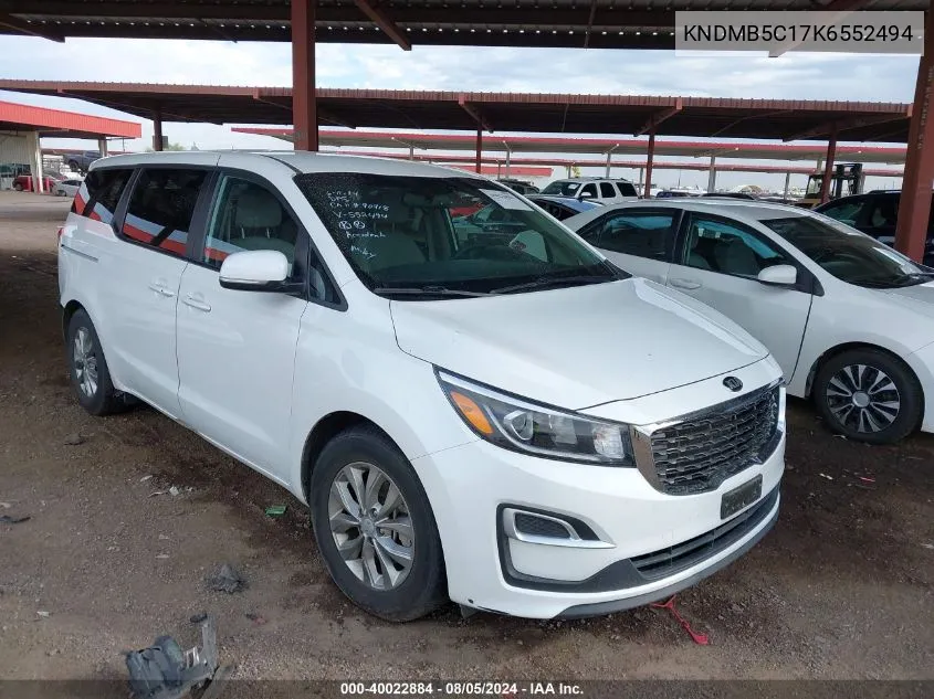 2019 Kia Sedona Lx VIN: KNDMB5C17K6552494 Lot: 40022884