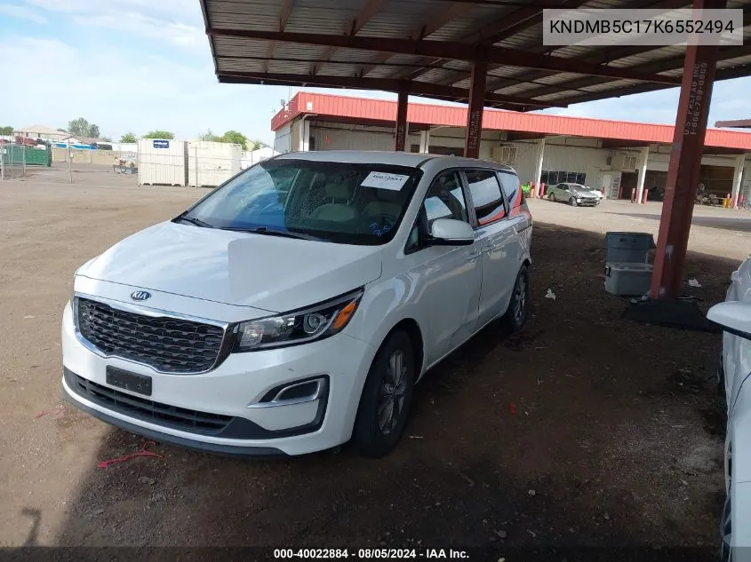 2019 Kia Sedona Lx VIN: KNDMB5C17K6552494 Lot: 40022884