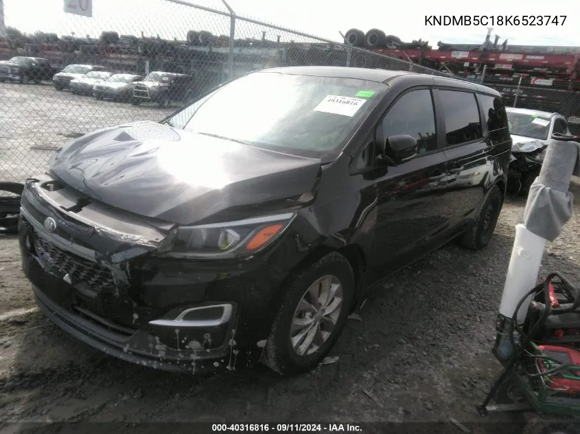 2019 Kia Sedona Lx/Ex VIN: KNDMB5C18K6523747 Lot: 40316816