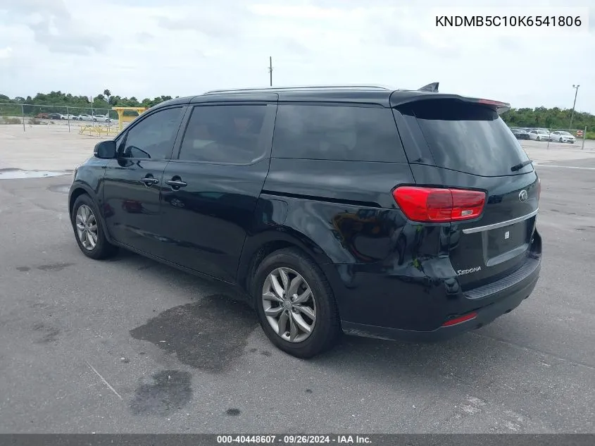 2019 Kia Sedona Ex VIN: KNDMB5C10K6541806 Lot: 40448607