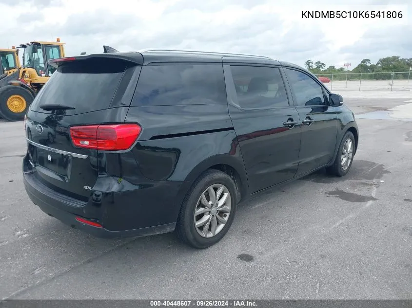 2019 Kia Sedona Ex VIN: KNDMB5C10K6541806 Lot: 40448607