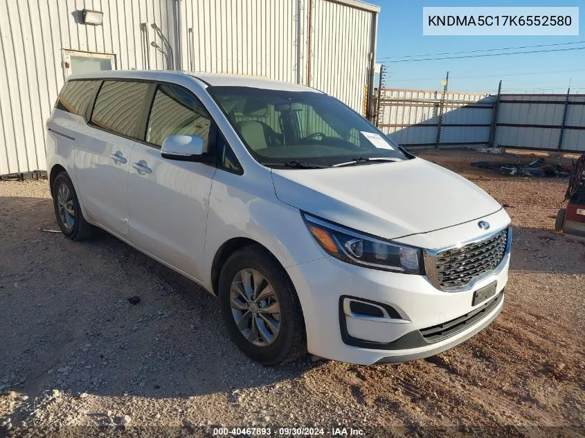 2019 Kia Sedona L VIN: KNDMA5C17K6552580 Lot: 40467893