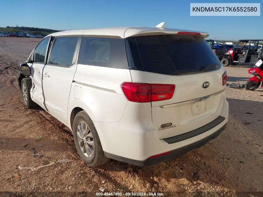 2019 Kia Sedona L VIN: KNDMA5C17K6552580 Lot: 40467893