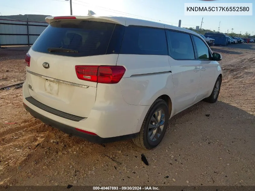 2019 Kia Sedona L VIN: KNDMA5C17K6552580 Lot: 40467893