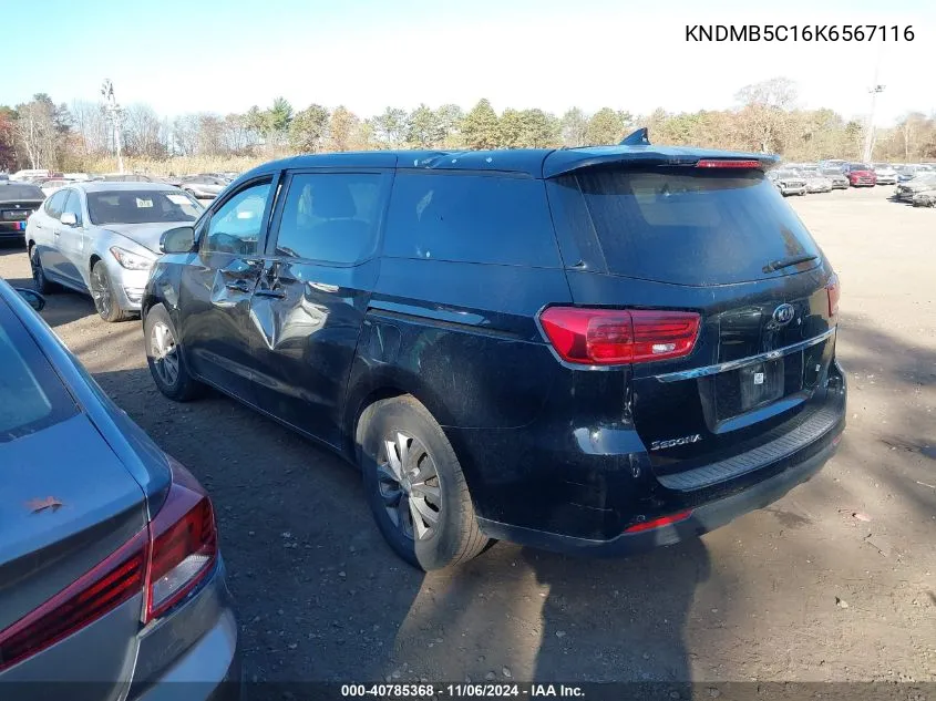 2019 Kia Sedona Lx VIN: KNDMB5C16K6567116 Lot: 40785368