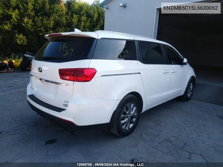 2020 Kia Sedona Lx VIN: KNDMB5C15L6630062 Lot: 12089755