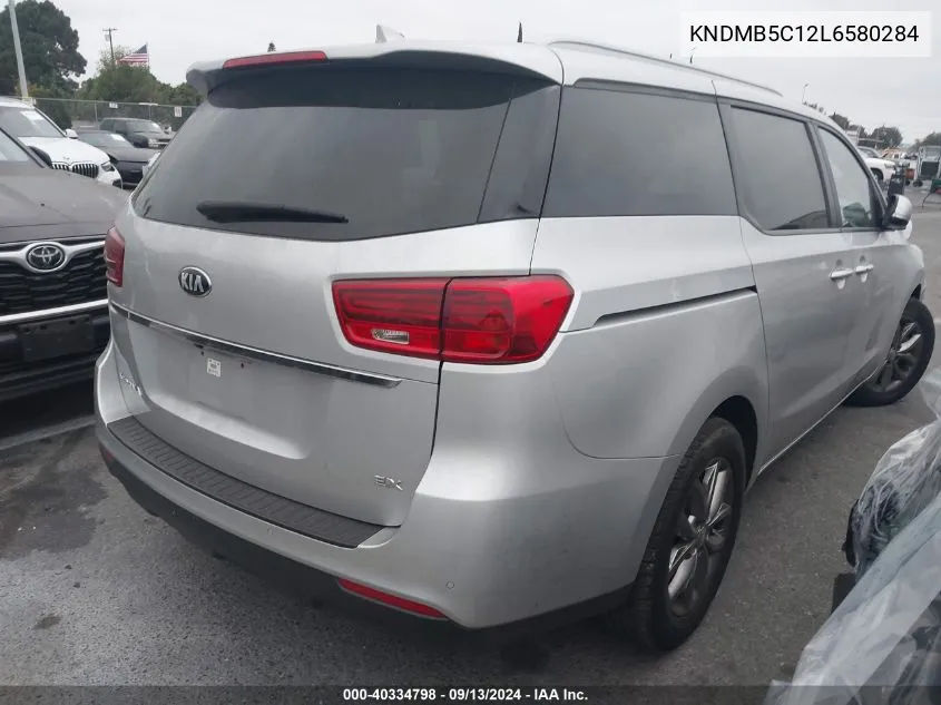 2020 Kia Sedona Lx/Ex VIN: KNDMB5C12L6580284 Lot: 40334798