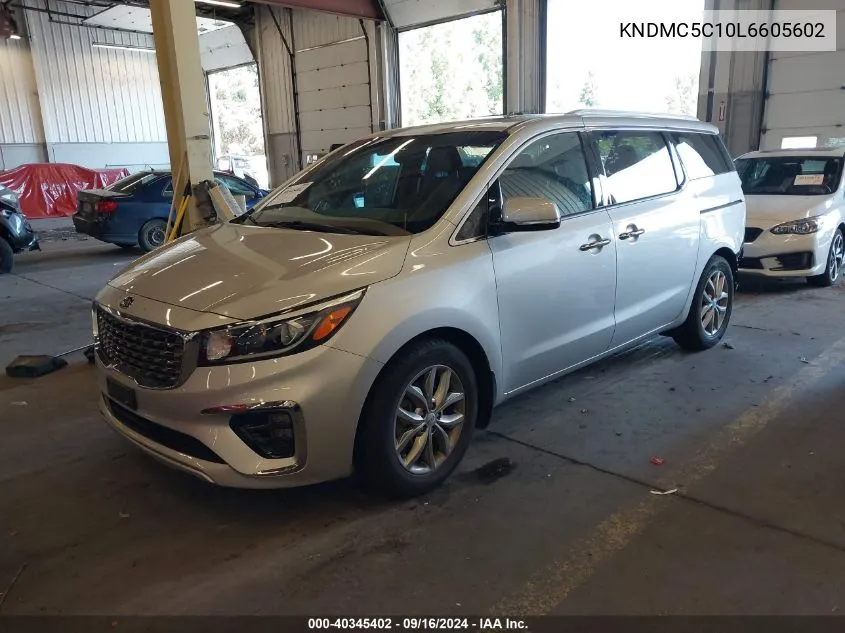 2020 Kia Sedona Ex/Sx VIN: KNDMC5C10L6605602 Lot: 40345402