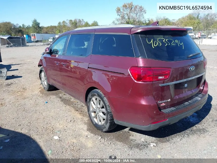 2020 Kia Sedona Lx/Ex VIN: KNDMB5C19L6574594 Lot: 40535294