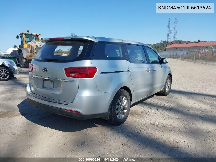 2020 Kia Sedona L VIN: KNDMA5C19L6613624 Lot: 40590826